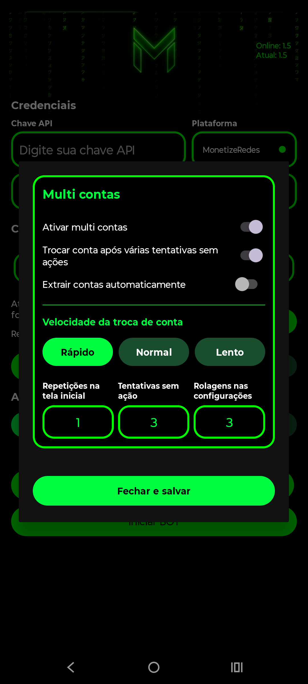 Multi contas do Matrix Bot